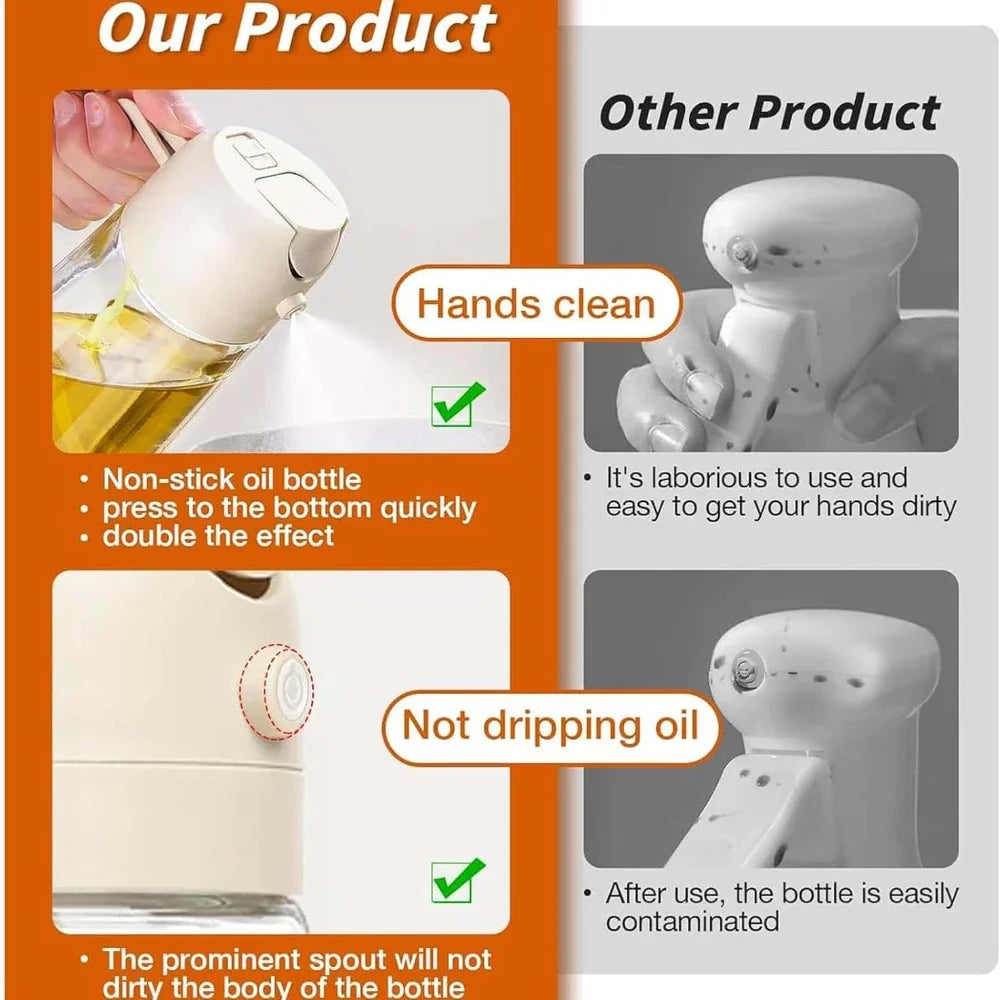 1-4Pcs 2in1 500ml Plastic Spray Oil Sprayer Cooking Oil Sprayer BBQ Picnic Kitchen Tools BBQ Cooking Oil Dispenser