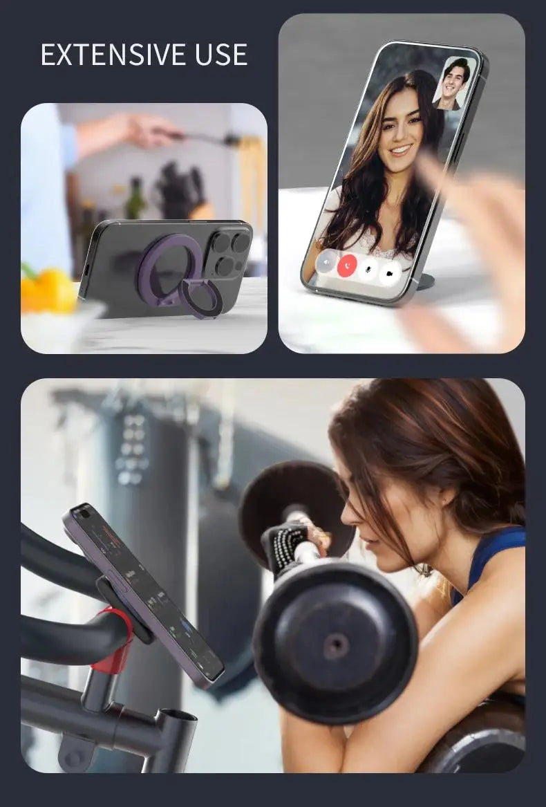 Double Sided Magnetic Phone Ring Holder For IPhone Samsung Foldable Stand For Apple MagSafe Compatible Mobile Phone Accessories