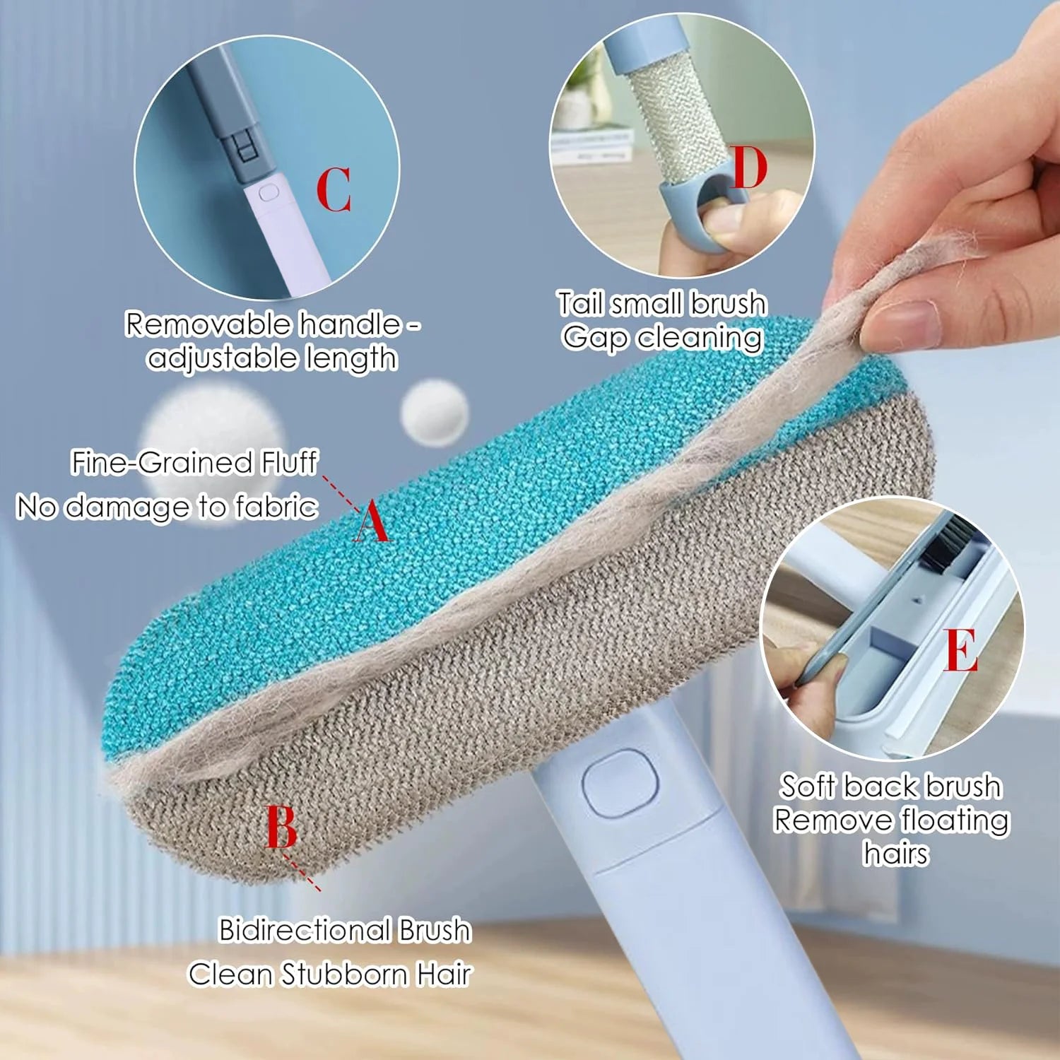 Pet Hair Removal Set Tool Reusable Static Removal Gloves Double-Sided Grooming Gloves Remove Dog Cat Hair Furniture, Carpet