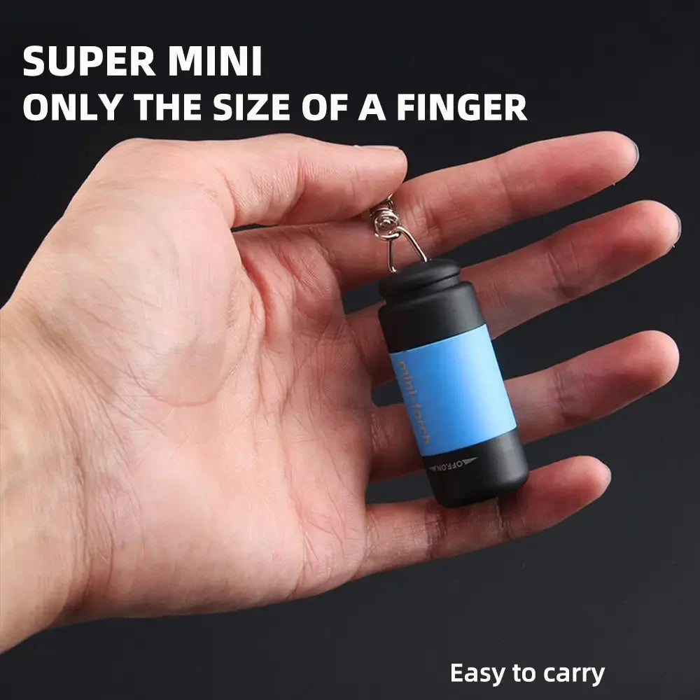 Mini Flashlight USB Rechargeable LED Multifunctional Strong light Pocket Keychain  Flashlight Waterproof Outdoor Hiking Camping