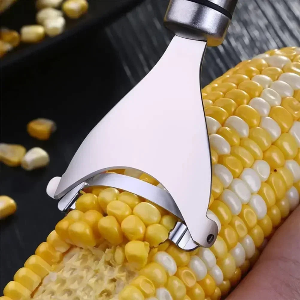 Stainless Steel Corn Peeler Scraper Serrated Corn Cob Stripper Tool Cob Shaver Planer Thresher Cutter Kitchen Vegetable Gadgets