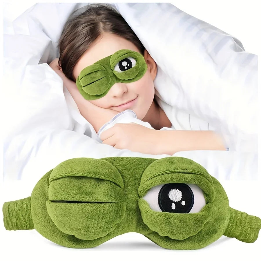 New 3D Frog Sleep Mask Natural Sleeping Eyeshade Cover Shade Eye Patch Women Men Soft Portable Blindfold Travel Eyepatch
