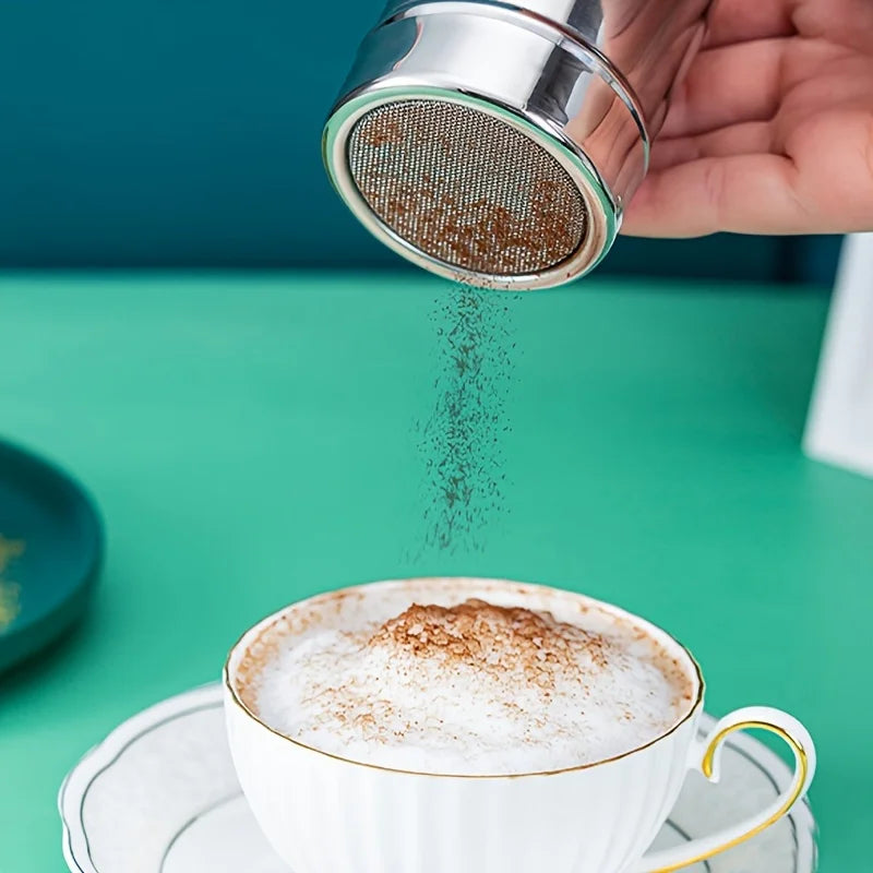 Sprinkler Kitchen Powder Distributor with Dense Hole Cocoa Cinnamon Sugar Gauze Mesh Jar Seasoning Bottles