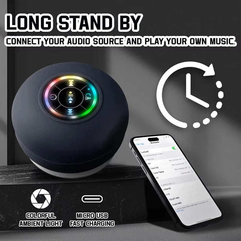 Bathroom Waterproof Wireless Bluetooth Speaker Large Suction Cup Mini Portable Speaker Outdoor Sports Stereo Sound Box Speaker