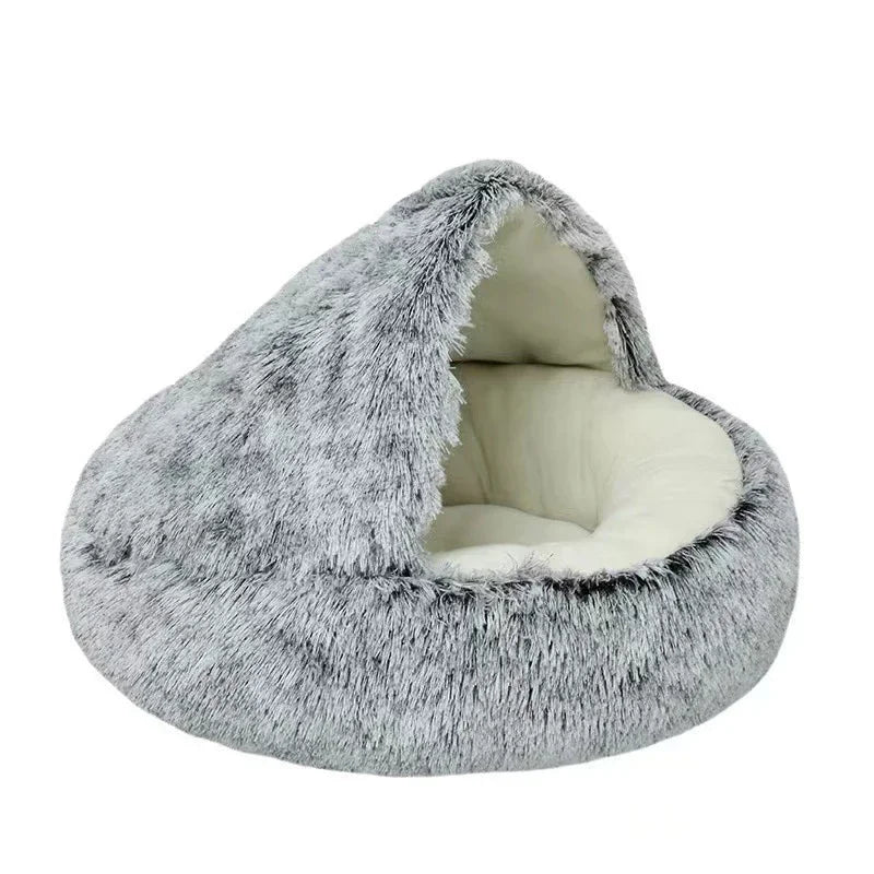 Cat Bed Pet Mattress Sleeping Warm Soft Plush Pet Bed with Cover Round  Nest Cave for Small Dogs kitten