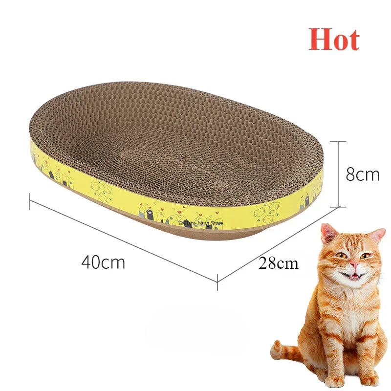 Pet Bed for Cat Supplies Claw Grinding Toys for Cats Oval Corrugated Paper Protective Furniture Cat Scratching Board Accessories