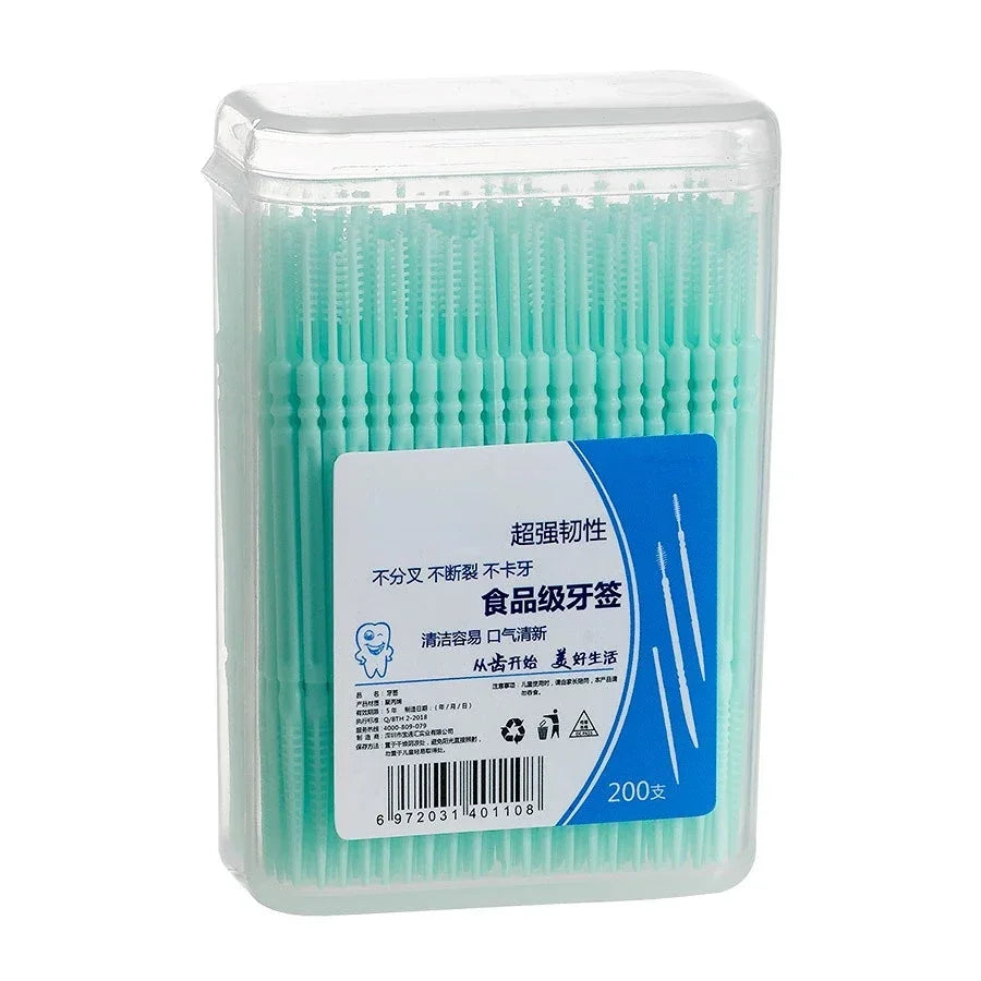 Portable ultra-fine toothpicks, disposable family box, double-head high-end personalized creative fruit sticks