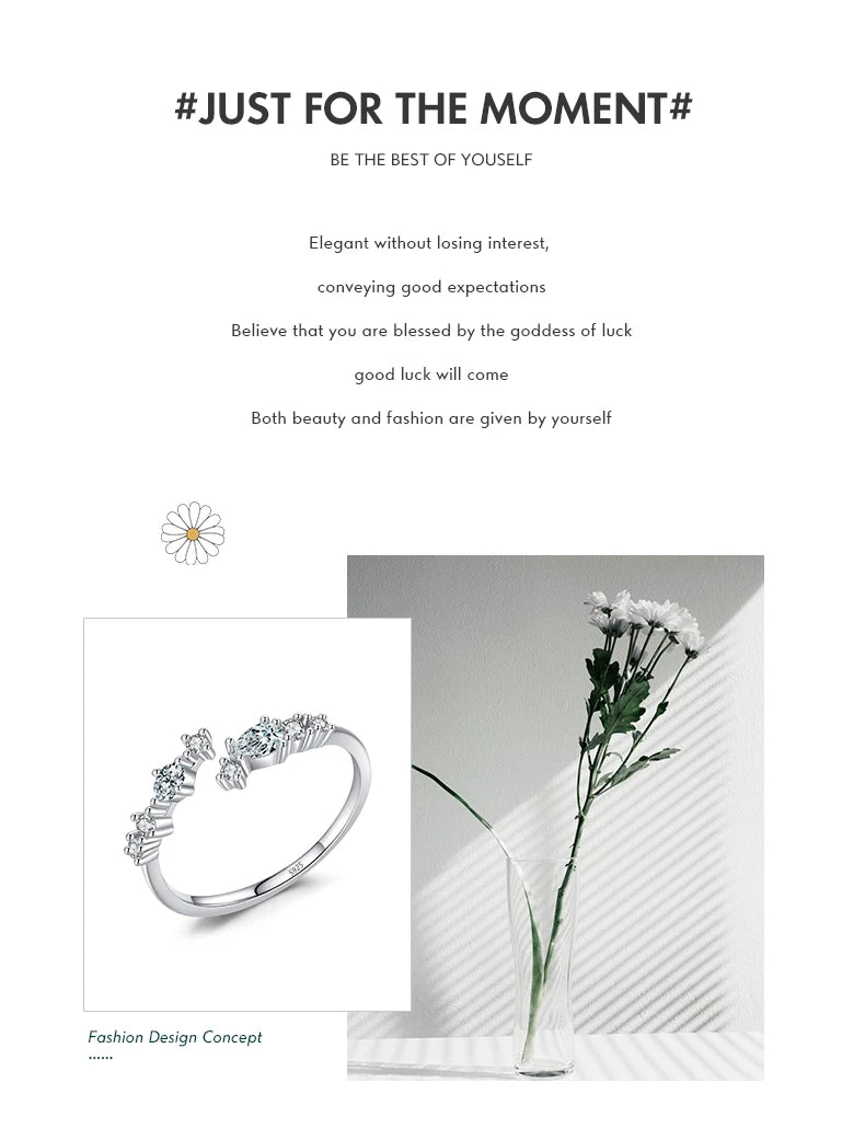 Modian New 925 Sterling Silver Minimalist Clear Zirconia Stackable Ring For Women Anniversary Wedding Band Simple Fine Jewelry