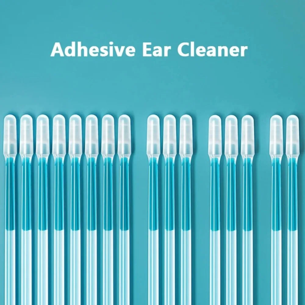 24Pcs Disposable Silicone Ear Wax Remover Safe Sticky Ear Pick for Kids Adults Reusable Ear Cleaner Adhesive Earpick Swabs Tools