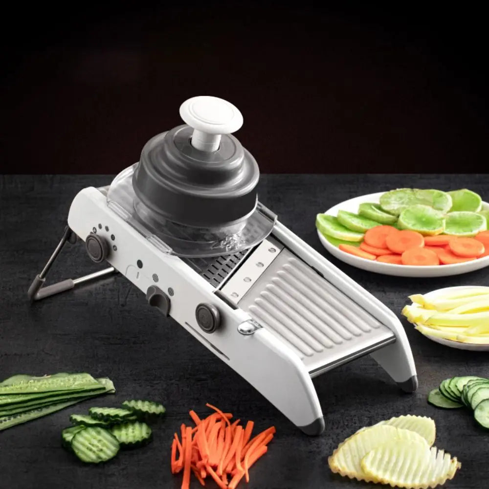Household Adjustable Vegetable Cutter Manual Efficient Vegetable Shredder Non-slip Base with Hand Guard Vegetable Slicer Potato