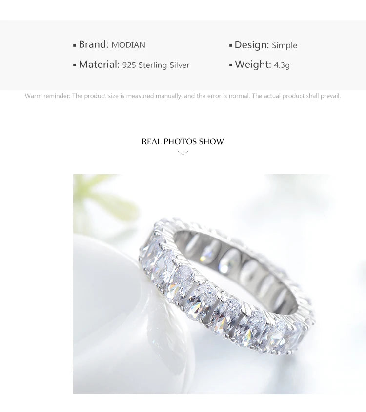 Modian New 100% 925 Sterling Silver Classic Oval Sparkling Finger Ring For Women Luxury AAAAA CZ Wedding Engagement Fine Jewelry