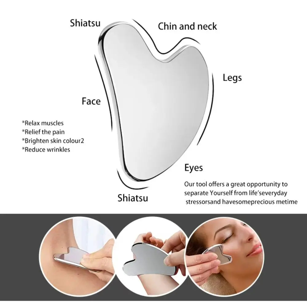 Gua Sha Scraper Heart Shape Universal Face Massager Guasha Massage Tool for Facial Beauty Eye Massage