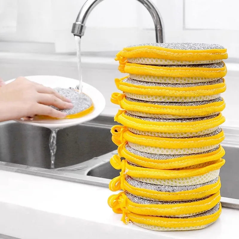 Double Side Dish Wash Sponges Dishwashing Sponge Dish Washing Brush Pan Pot Household Cleaning Cloths Reusable Kitchen Tools