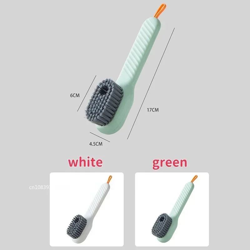 Multifunction Cleaning Shoe Brush Soft Automatic Liquid Shoe Brush Long Handle Clothes Soap Brush with Hook Clean Tool