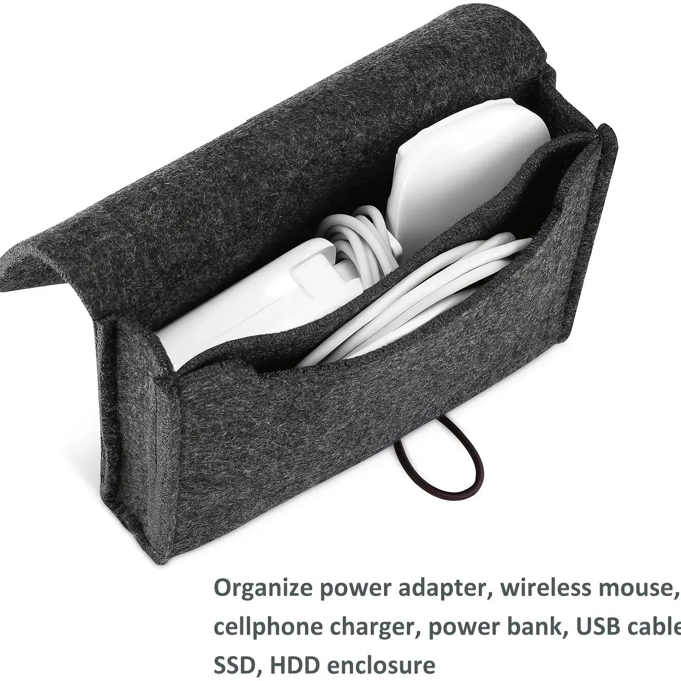 USB Travel Cable Organizer Electronic Power Adapter Case Storage Bag Felt Portable Electronic Accessories Storage Bag Portable