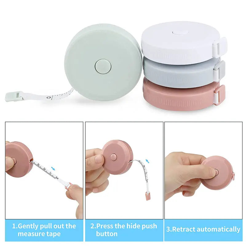 1.5/2Meters Mini Sewing Measure Tape Retractable Measuring Tape Fabric and Cloth Measure Tape for Sewing DIY Craft Cloth Tools