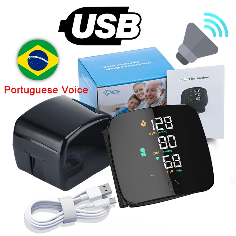 New Touch LED Rechargeable Blood Pressure Wrist Monitor