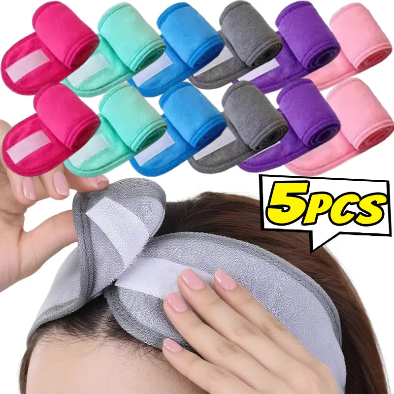New Women Adjustable Velcro Strap Wash Face Headband Soft Toweling Broken Hair Tools Accessories SPA Facial Headbands Headwear