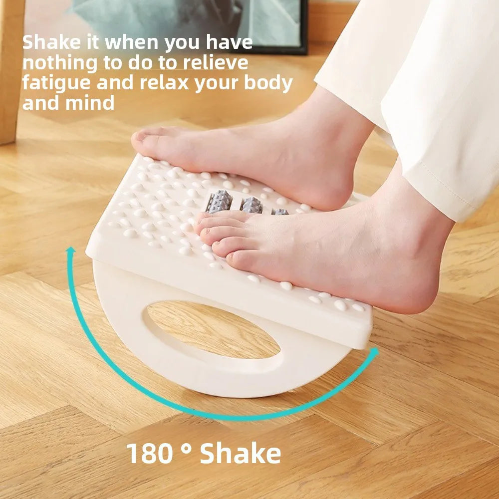Portability with Massage Rollers Foot Rest 180 Degree Swing Ergonomic Foot Stool Under Desk Footrest for Home Office Work