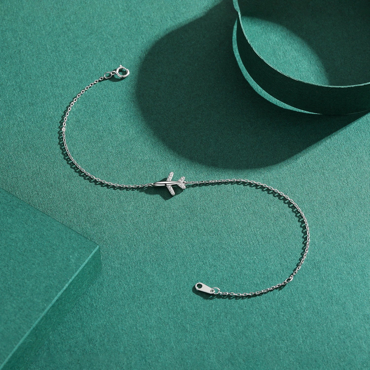 Modian Fashion Clear CZ Aircraft Bracelet Solid 925 Sterling Silver Charm Chain Exquisite Bracelets For Women Girls Jewelry Gift