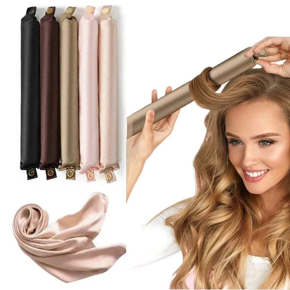 No Heat Hair Rollers Heatless Hair Curler Curling Rod Headband Satin Lazy Curls Soft Curlers Sleeping Flexi Rods Styling Tools