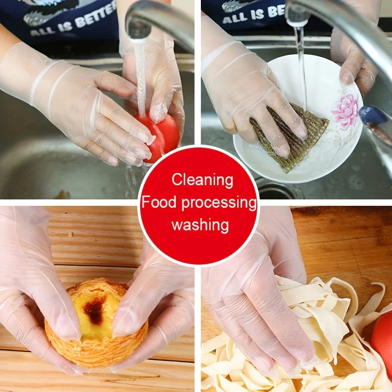 Disposable TPE Gloves Household Cleaning TPE Gloves Kitchen Bathroom Beauty Hairdressing Waste Disposal