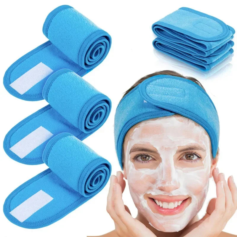 New Women Adjustable Velcro Strap Wash Face Headband Soft Toweling Broken Hair Tools Accessories SPA Facial Headbands Headwear