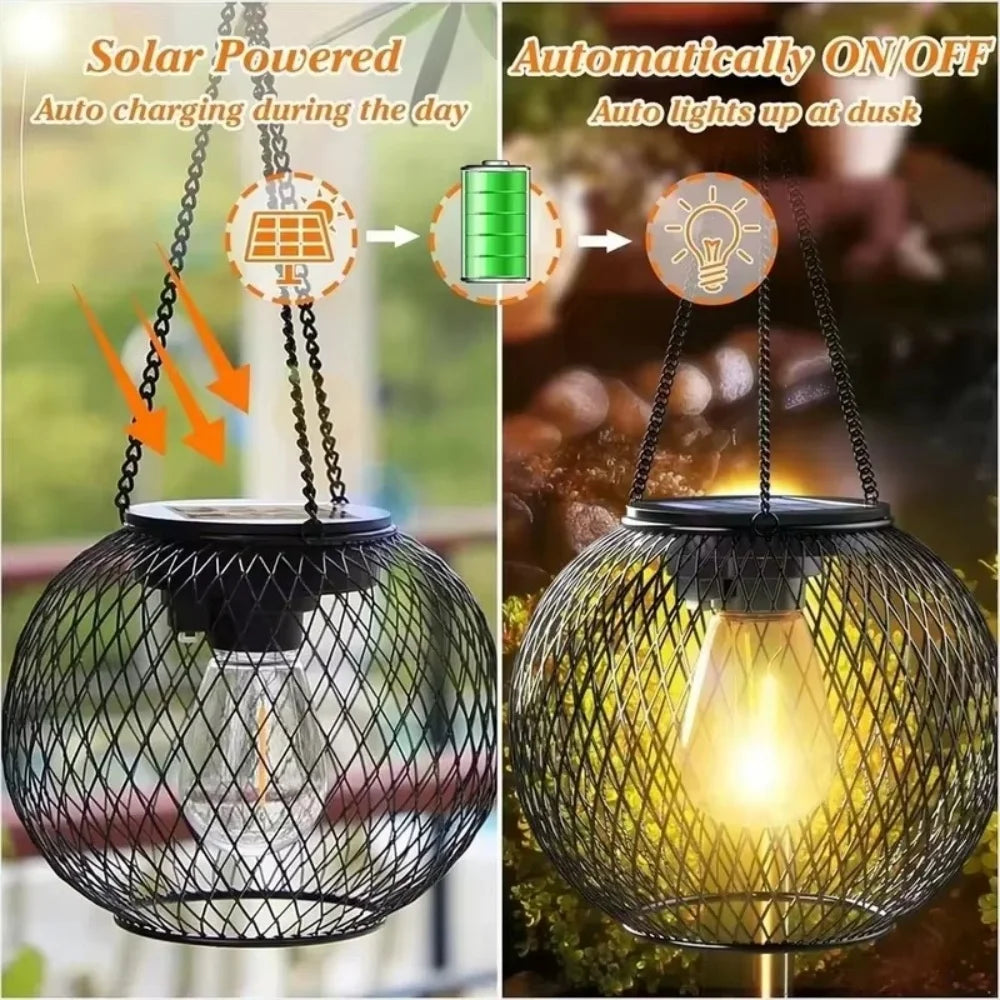 Solar Lantern Led Light Led Solar Lights Desktop Waterproof Decorative Hanging Lights For Tree Garden Yard Dusk-To-dawn Lights