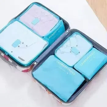 Travel Storage 6 Pcs/Set Pink/Blue/Grey Bag Large Capacity Waterproof Luggage Clothing Underwear Storage Bag Bag With Zipper
