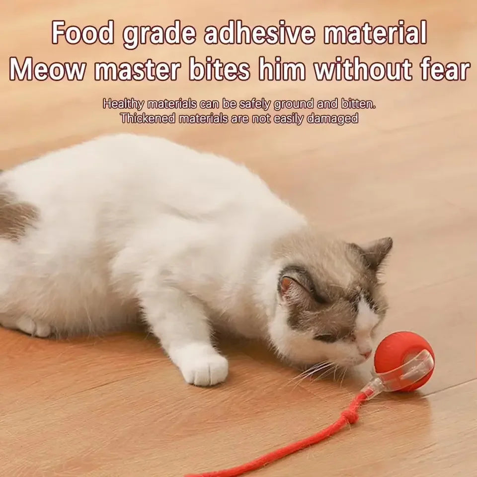 New Cat Interactive Ball Toy Automatic Rolling Ball Faux Tail Rechargeable Smart Pet Electric Toy Dog Cat Training Imitate Mouse