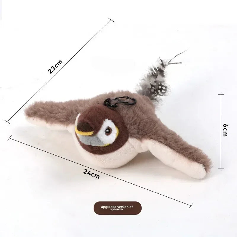 Interactive Cat Toys Rechargeable Slap Birds (can't Fly) Catnip Plush Toys for Cats Pet Flapping Bird Cat Toy Accessories Home