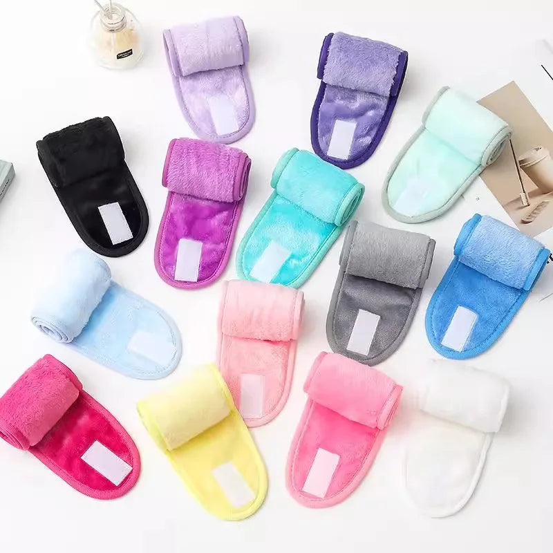 New Women Adjustable Velcro Strap Wash Face Headband Soft Toweling Broken Hair Tools Accessories SPA Facial Headbands Headwear