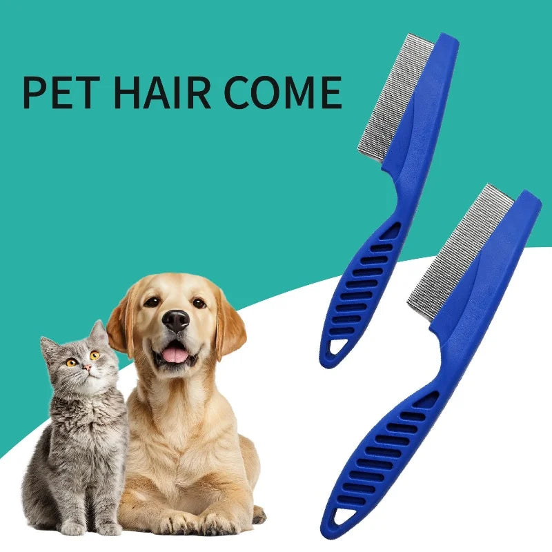 Pet Hair Shedding Comb Stainless Steel Flea Comb for Cat Dog Comfortable Pet Flea Hair Grooming Comb Dog Cat Fur Removal Brush