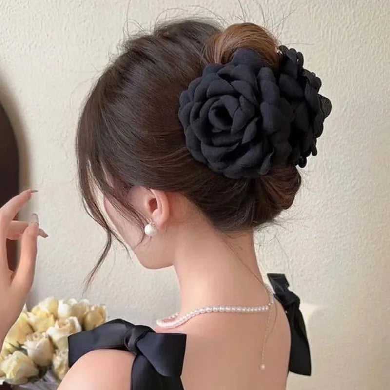 Fabric Rose Flower Hair Claw Clips For Women Girls Hair Clip Barrette Hairpins Hair Clamps Headwear Hair Accessories Gift