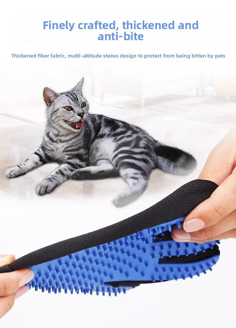 1/2PCS Gentle Pet Deshedding Glove 2-in-1 Bath Brush Massager Soft Silicone Tips for Dogs And Cats During Grooming Washing