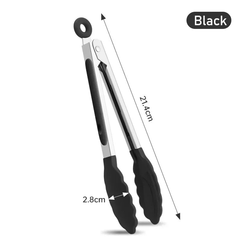 Food Tongs Creative Non-slip BBQ Grilling Tongs Salad Bread Cooking Clip Clamp Serving Utensils Tongs Kitchen Accessories