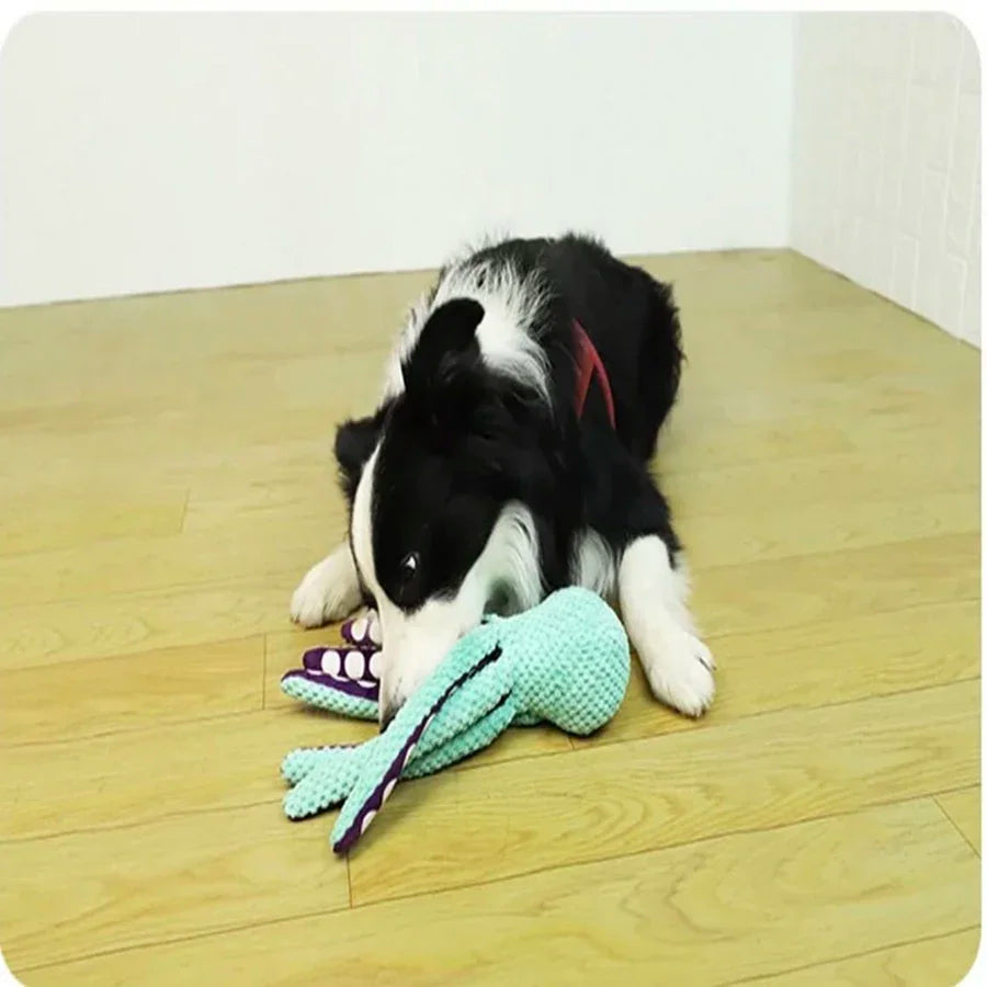 Dog pet plush octopus boredom companion toy interactive sound anti-demolition home large and small dog toy