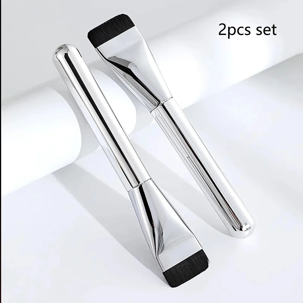 1/2Pc Multi-Use Foundation Ultra-Fine, Hypoallergenic Nylon Bristle Oval Foundation Brush - Perfect for Face Contouring