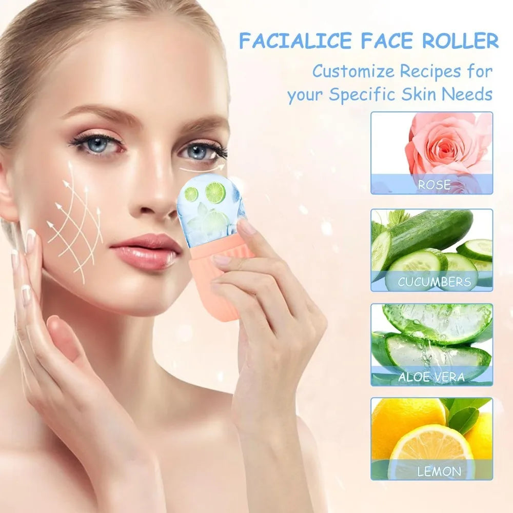 Ice Face Roller Stainless Steel Gua Sha Board Set Facial Massager Face Massage Roller Face Lifting Beauty Skin Care Tools