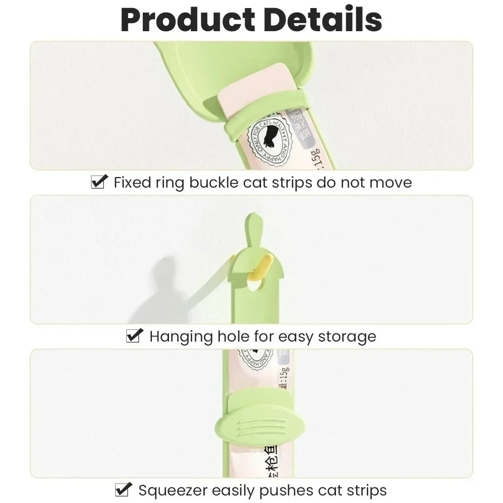 Cat Strip Feeder Spoon Long Handle Lickable Wet Food Feeder for Cats Pet Meat Mud Food Squeeze Dispense Spoon Pet Supplies