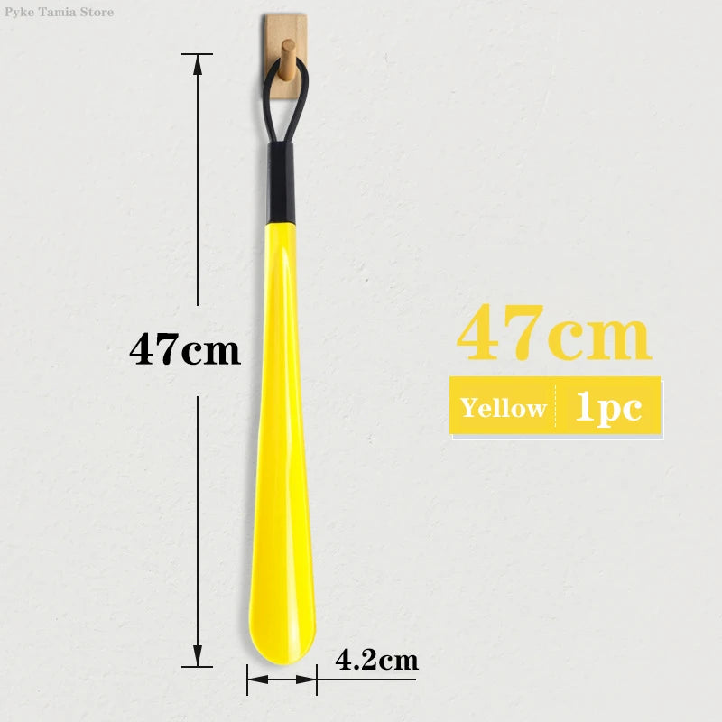 Extra Long Shoe Puller Shoehorn Black Plastic Shoe Horn Lazy Shoe Lifter Flexible Shoes Accessory for Pregnant Backache Elderly