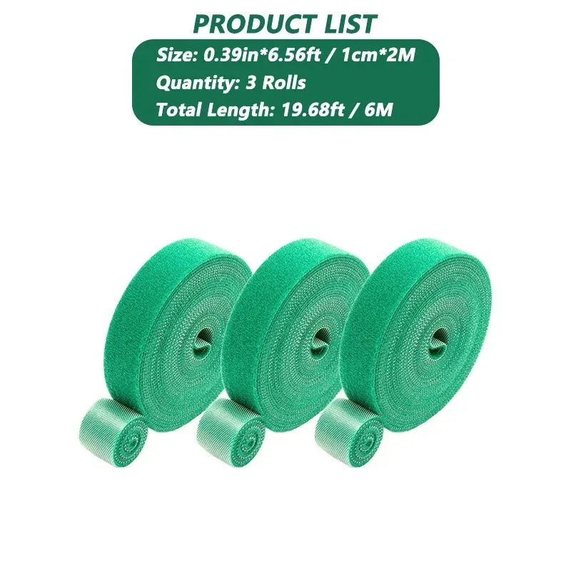 Tutors for Plants Self-adhesive Plant Nylon Cable Tying Climbing Plant Support Green Fastener Tape Reusable Care Garden Supplies