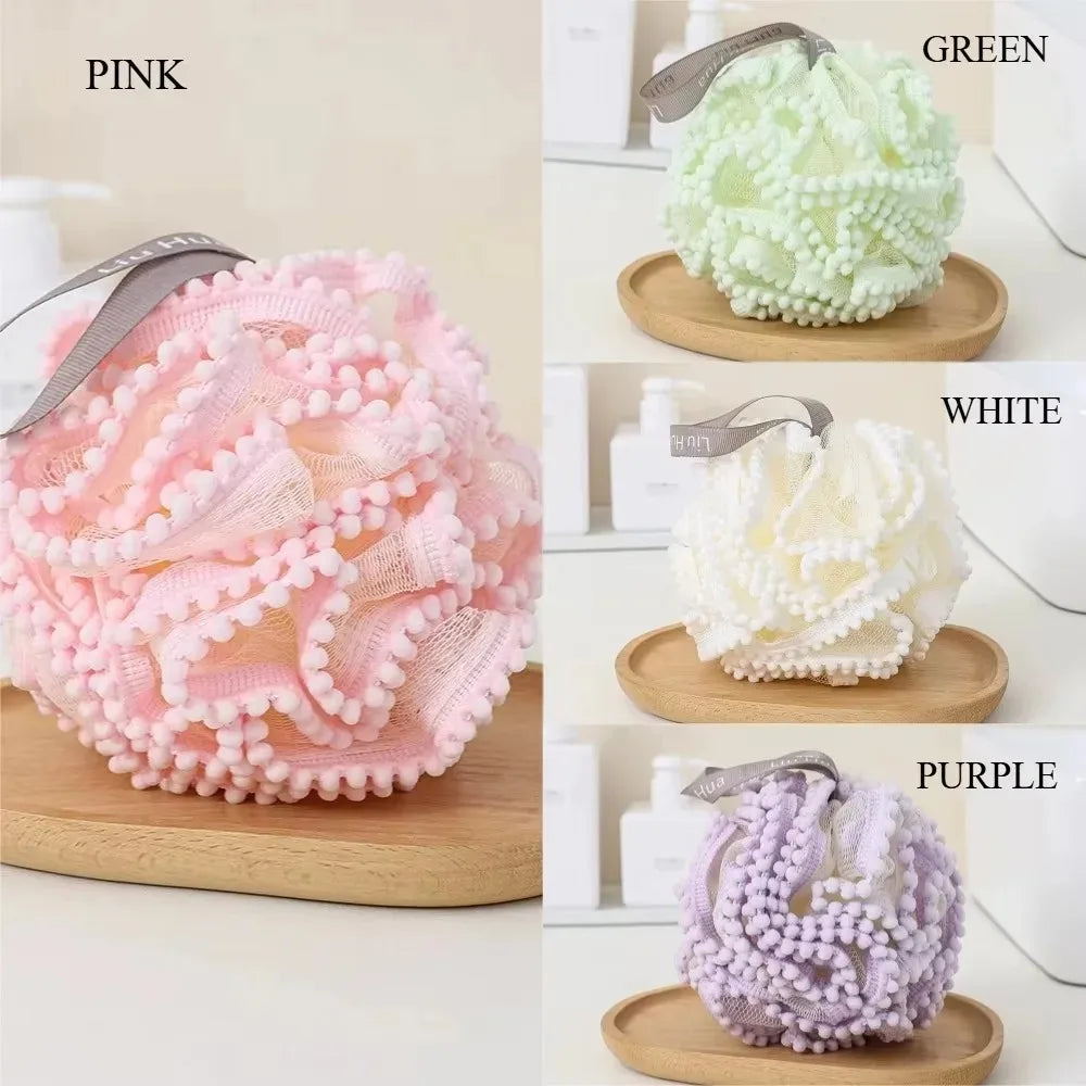 Bath Ball Loofah Sponge Pouf Puff Mesh Shower Soft Quick-Dry Exfoliating Foaming Deep Clean Body Scrubber Bathing Accessories