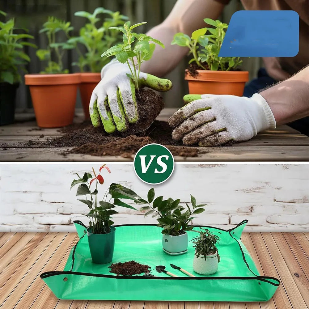 50/66/75/100cm Gardening Mat PE Transplanting Waterproof Square Plants Potting Tray Washable Thicken Foldable Garden Accessories