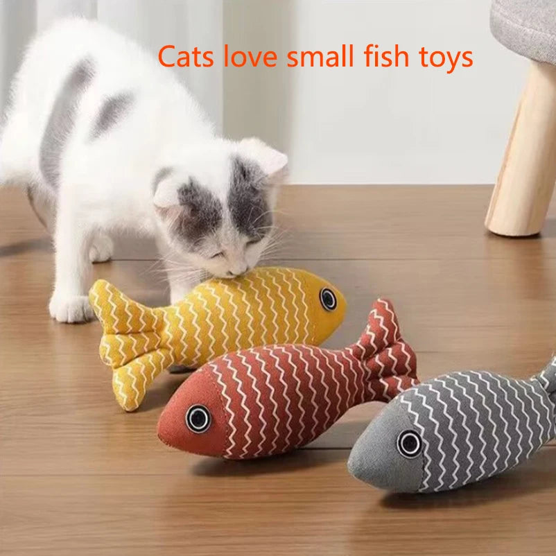 New pet toys, cat toys, linen fish pillows, self hi cat mint doll, pet supplies