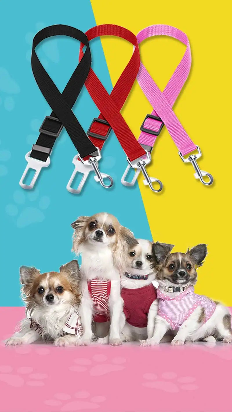 Adjustable Pet Dog Car Seat Belt Pet Seat Vehicle Dog Harness Lead Clip Safety Lever Traction Dog Collars Dog Accessories