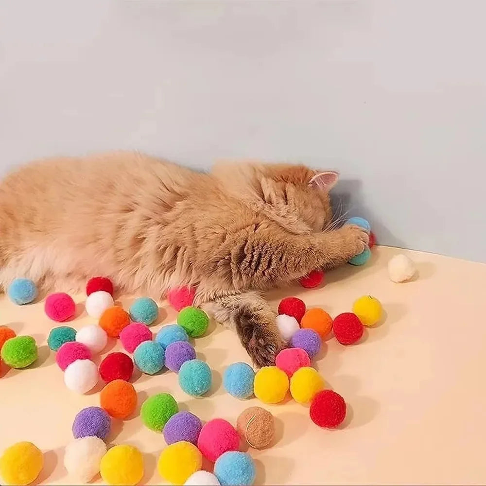 Cat Toys Interactive Launch Training Toy for Pet Kitten Creative Mini Shooting Gun Games Stretch Plush Ball Toys Pet Supplies