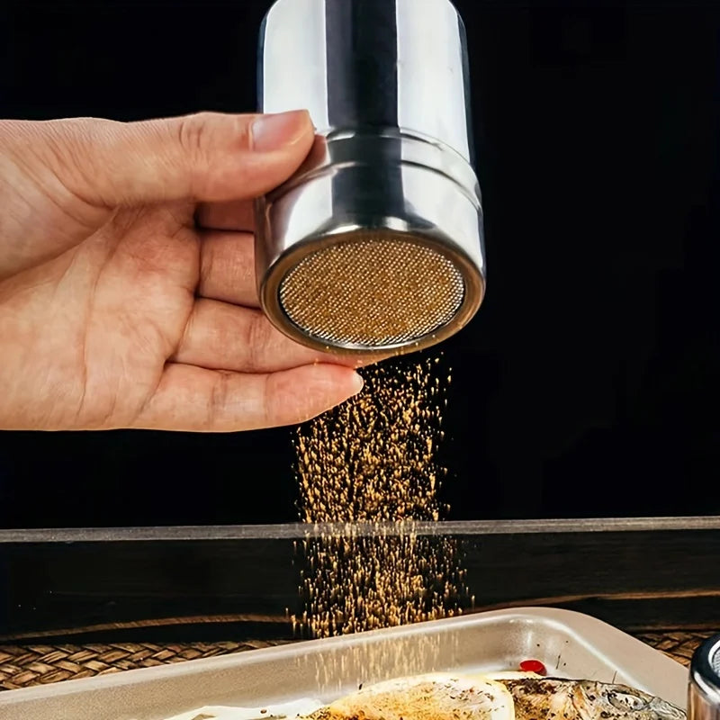 Sprinkler Kitchen Powder Distributor with Dense Hole Cocoa Cinnamon Sugar Gauze Mesh Jar Seasoning Bottles