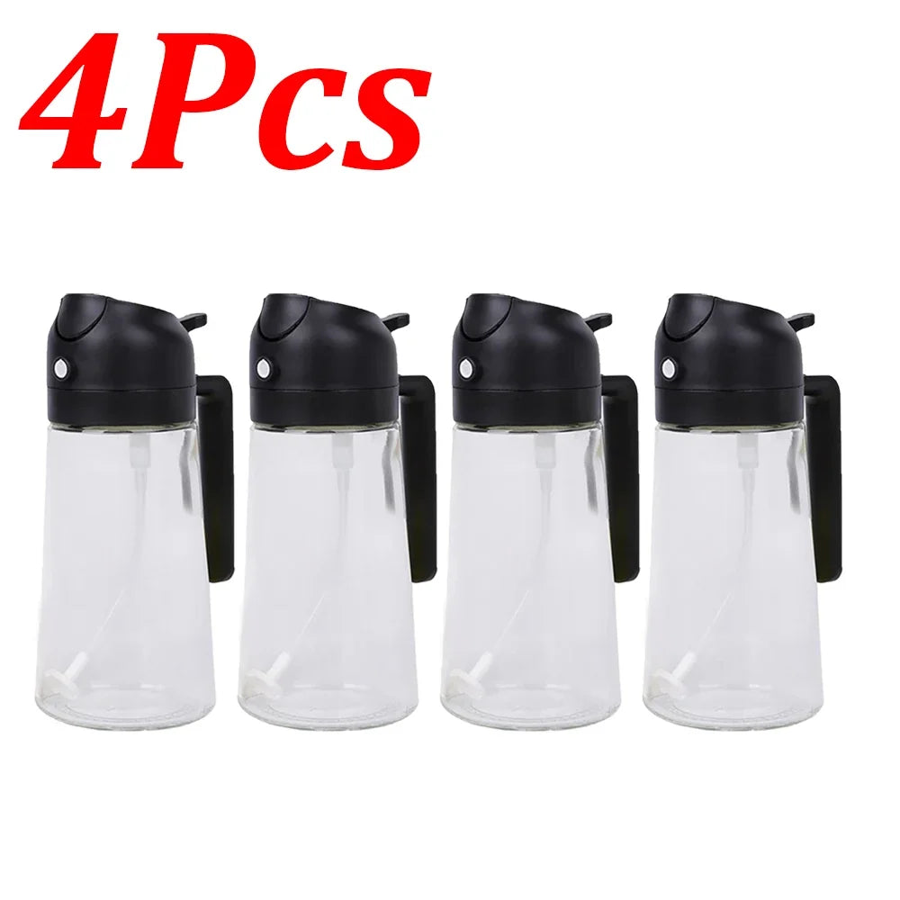 1-4Pcs 2in1 500ml Plastic Spray Oil Sprayer Cooking Oil Sprayer BBQ Picnic Kitchen Tools BBQ Cooking Oil Dispenser