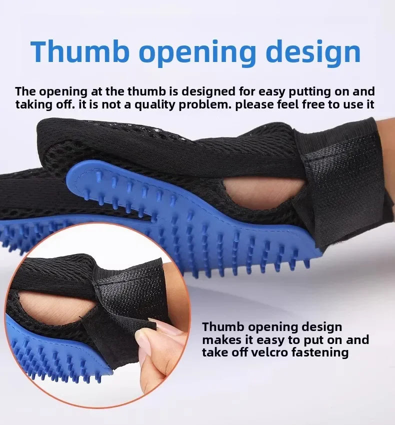 1/2PCS Gentle Pet Deshedding Glove 2-in-1 Bath Brush Massager Soft Silicone Tips for Dogs And Cats During Grooming Washing